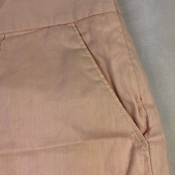 Loft Linen Pleated Shorts Pink Colorful Spring Pockets Cuffed Versatile Elegant - Picture 3 of 11